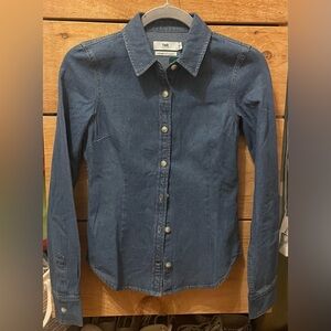 Fitted Blue Denim Shirt by Twik